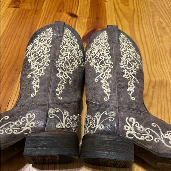 Corral Crater Bone Embroidery Square Toe Cowgirl Cowboy Boots A2663 Womens 6 M - Picture 15 of 15